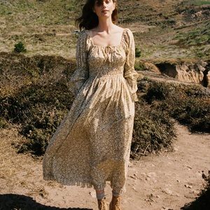 Christy Dawn Adelia Dress in Green Daisy, Size Medium